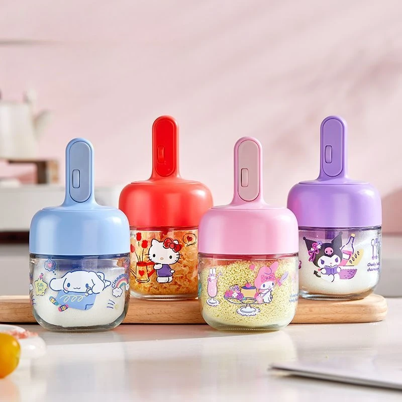 Kawaii Sanrio HelloKitty Cute Anime Cartoon Adjustable Salt Jar My Melody Moisture Proof Kuromi Kitchen Shaker Cinnamoroll Gifts