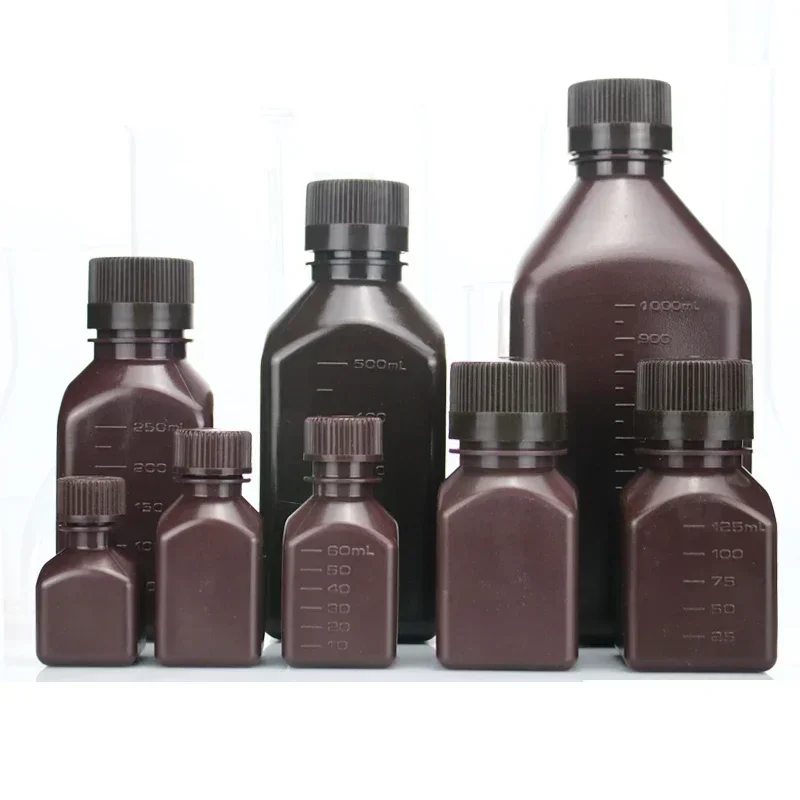 

Brown reagent bottle screw mouth reagent bottle 100/250/500ml plastic split sample bottle high temperature and light proof