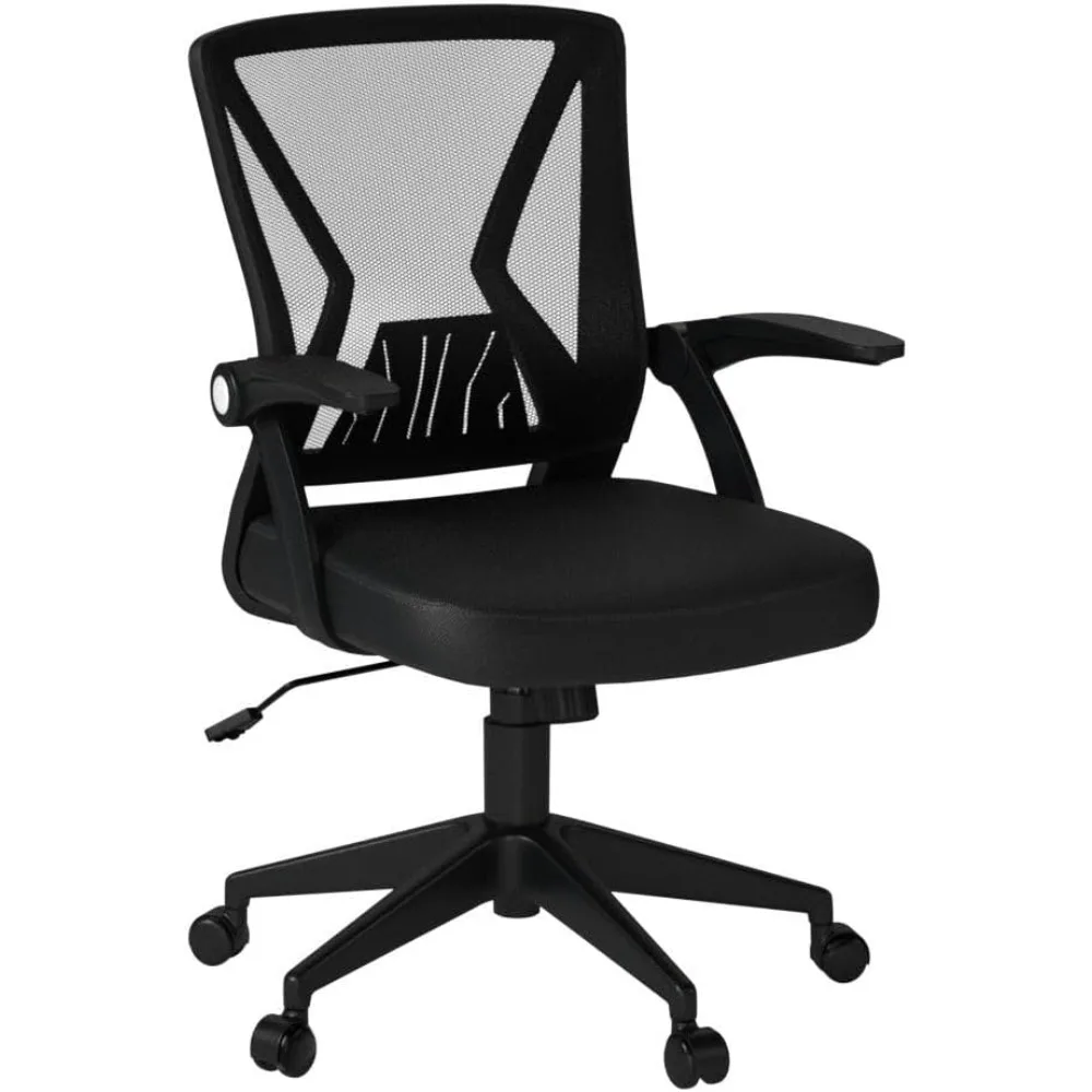 Mesh Office Chair Ergonomic Mid Back Swivel Black Mesh Desk Chair Flip Up Arms Freight Free Gaming Gamer Computer Chairs