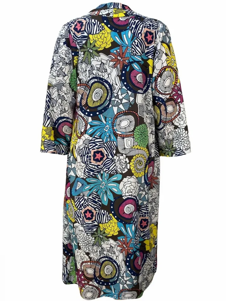 Plus Size XL-5XL Elegant Coat Women's Clothing Printing Ribbed Contrast Long Sleeve Cardigan Outwear Big Size 4XL 3XL Oversized