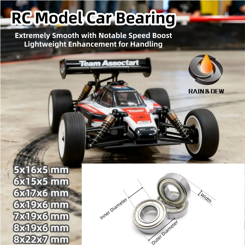 

4 шт. миниатюрные шарикоподшипники 5x16x5 6x15x5 6x17x6 6x19x6 7x19x6 8x19x6 8x22x7 мм комплект подшипников радиоуправляемого автомобиля
