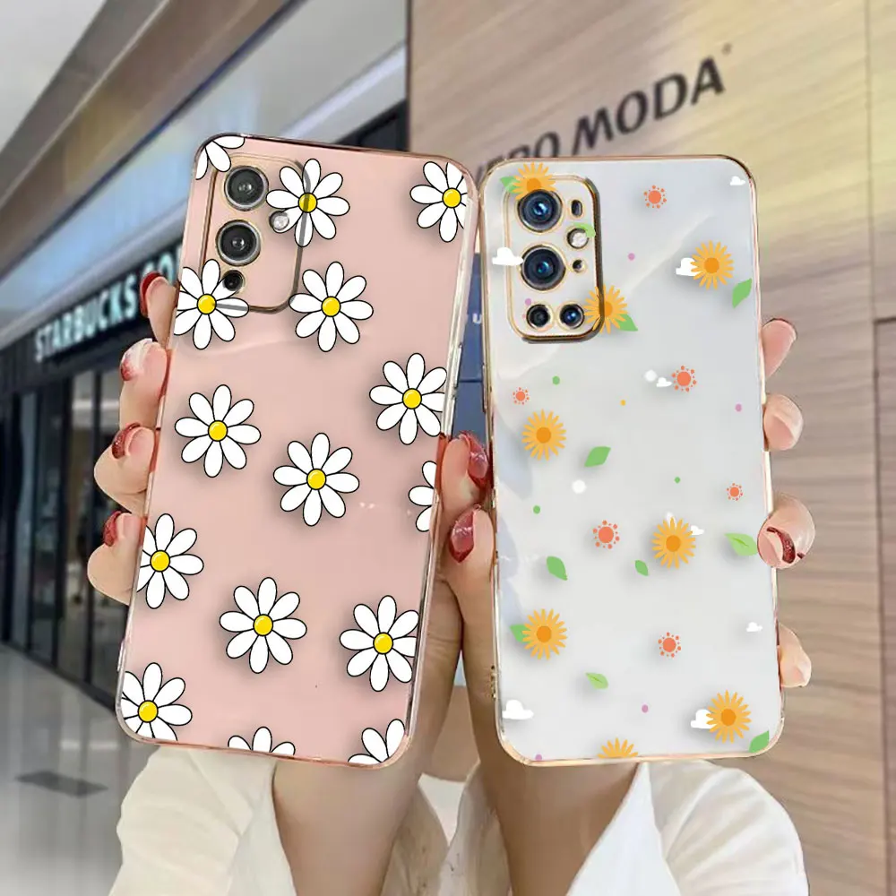 

Cover Smooth E-TPU Phone Case Oneplus 8 8T 9 NORD CE 2 3 MOTO G8 G9 G22 G30 G50 G52 G Stylus 5G Case Fashionable Cartoon Daisies