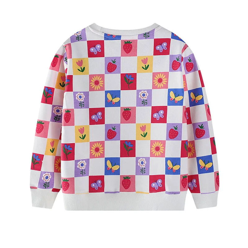Jumping Meters 2-7T Strawberry Girls Sweatshirts Autumn Spring Cotton Long Sleeve Animals Children's Clothing Toddler Shirts