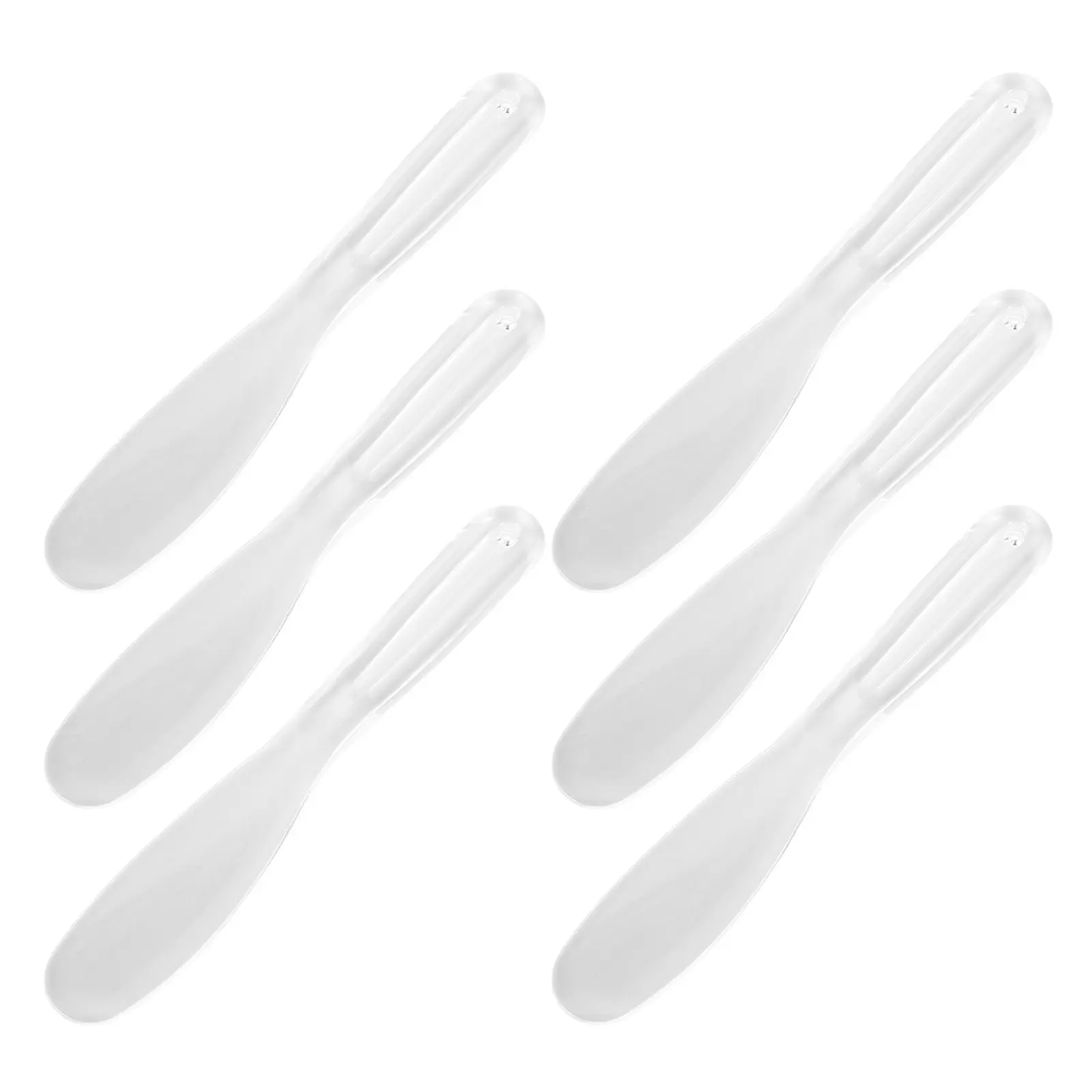 Espátula para mascarilla facial, herramienta aplicadora de plástico grueso reutilizable para crema de arcilla, rutina de cuidado de la piel, uso en salón, 6 uds.