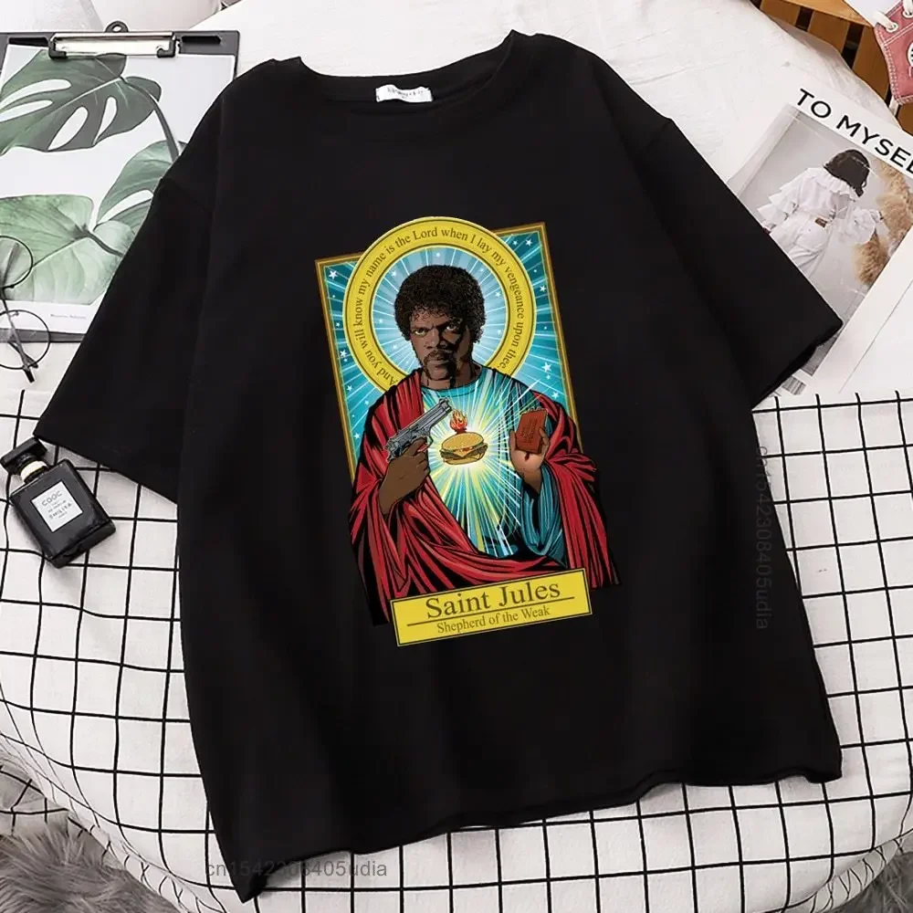 Catholicism Camisa T-shirt Tv Show Pulp Fiction Saint Saint Jules Tarot Graphic T Shirts Vintage Women Men Camisetas Ropa Mujer