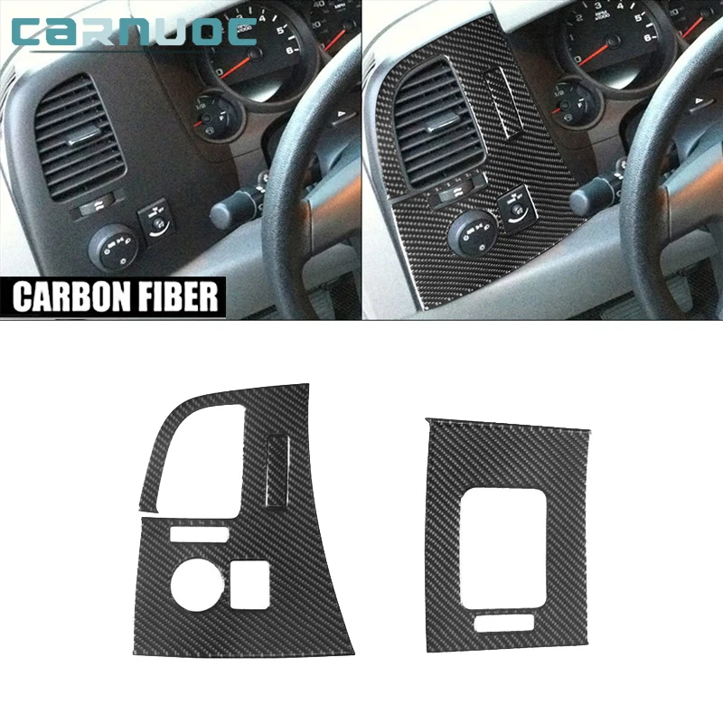 

For Chevrolet Corvette Silverado 2007-2013 Car Interior Accessories Carbon Fiber Dashboard Left Right Air Vent Stickers