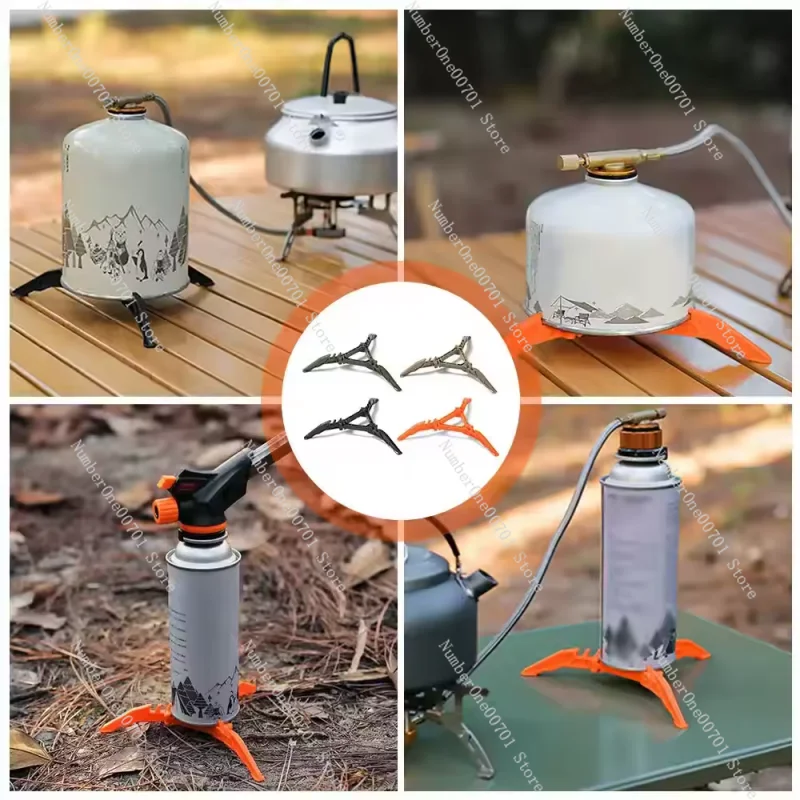 Nylon Gas Canister Stand Camping Stove Tripod Bracket Stable Fuel Bottle Support Outdoor Hiking Universal Camping Gear