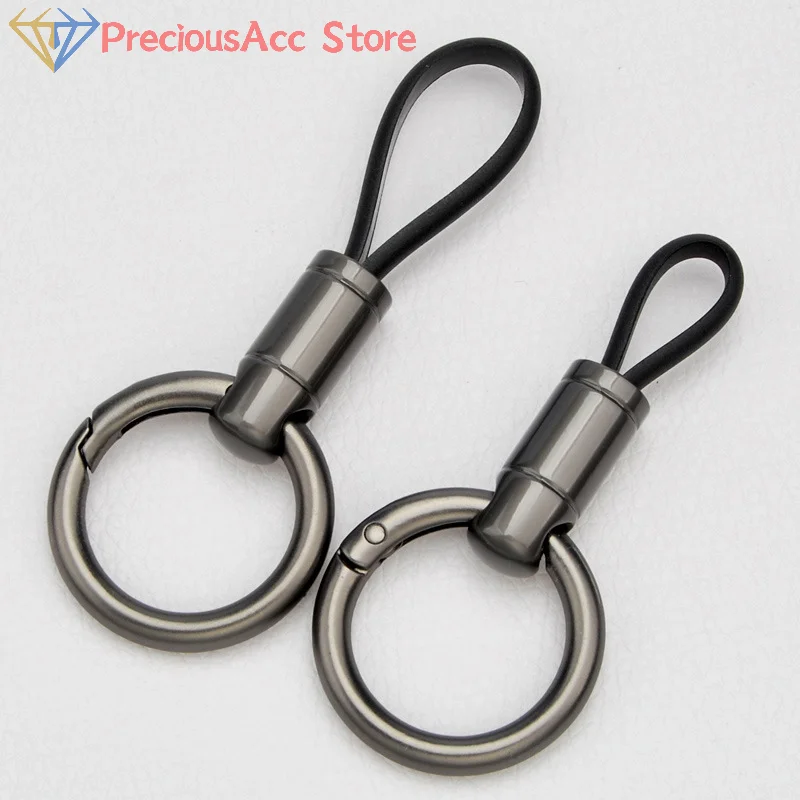 Anti-Lost Car Key Ring High Quality Split Rings Keyring Leather Rope Pendant Car Key Pendant Keychain Holder