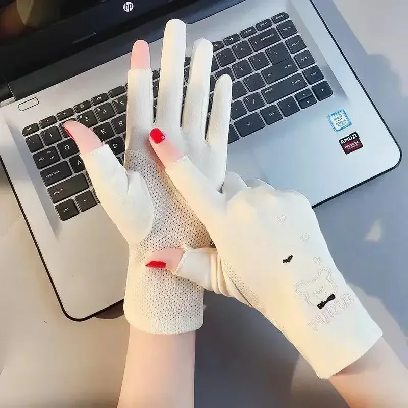 Ультратонкие эластичные тюлевые сетчатые перчатки, элегантные женские сексуальные черные солнцезащитные перчатки, женские анти-УФ-перчатки для вождения автомобиля