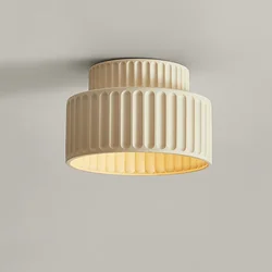 Luz de techo decorativa blanca para dormitorio, lámparas LED redondas, Wabi, Sabi, balcón, pasillo, apartamento, crema escandinava