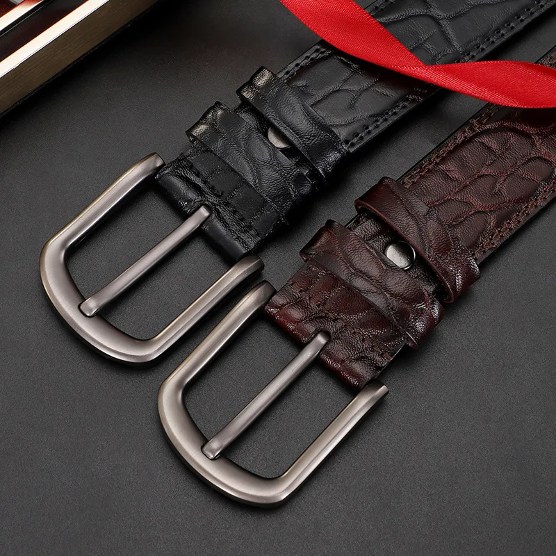 

New Luxury Leisure Belt Men's Genuine Leather Buckle Belt, Fashionable and High-end Brand Belt for Business Can Be Shortened