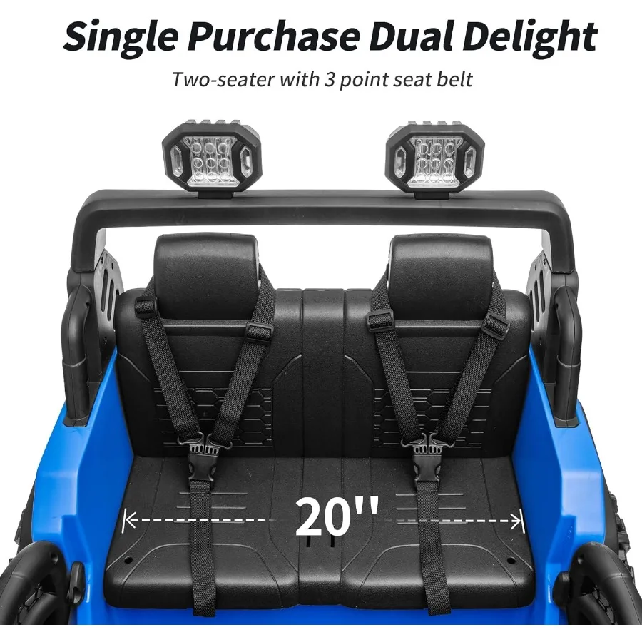 Auto giocattolo a 2 posti 24V 4WD Auto elettrica per 4-8 con telecomando Motori 4x200W Capacità 150 libbre - Blu