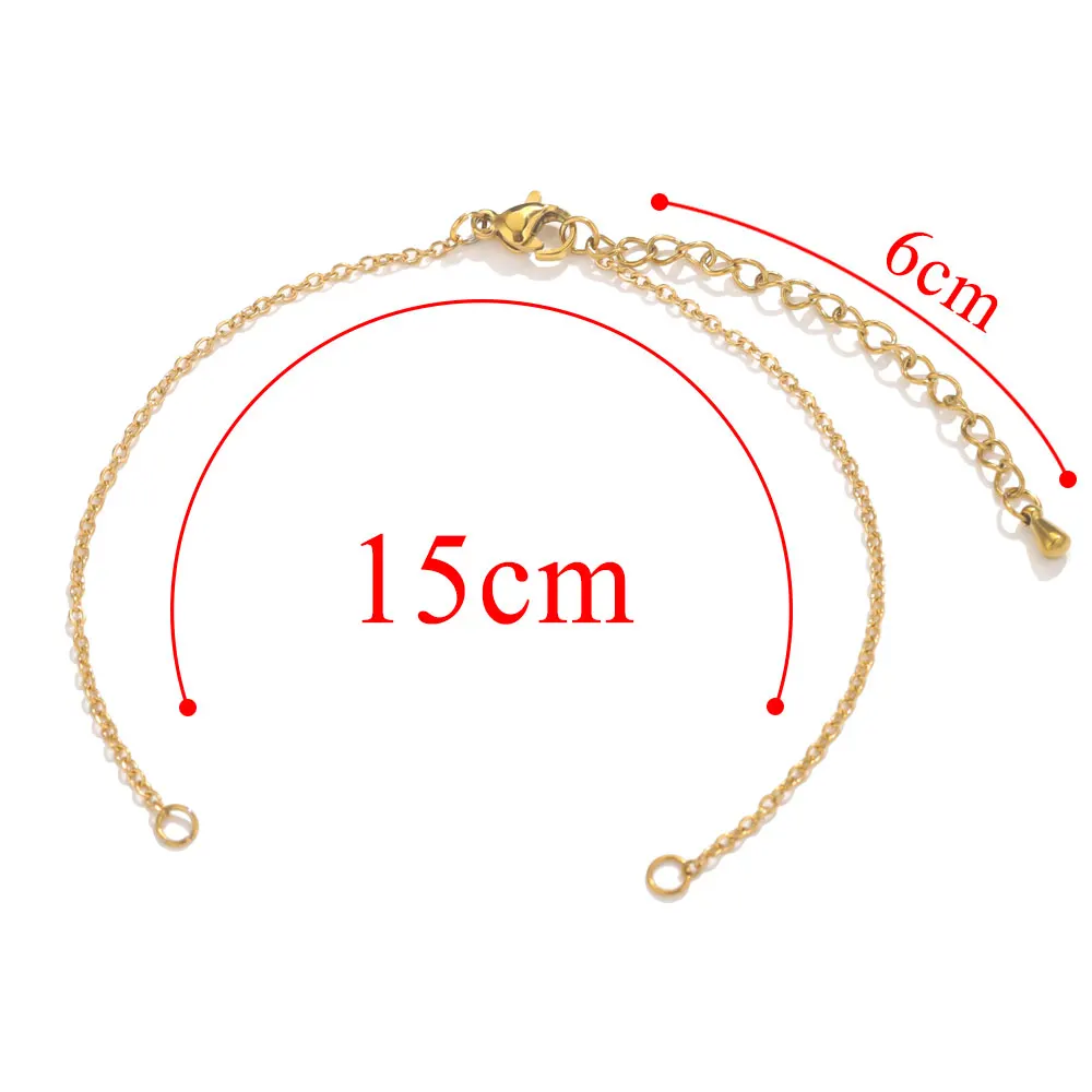5pcs Stainless Steel Adjustable Bracelet Chains for DIY Jewellery Making