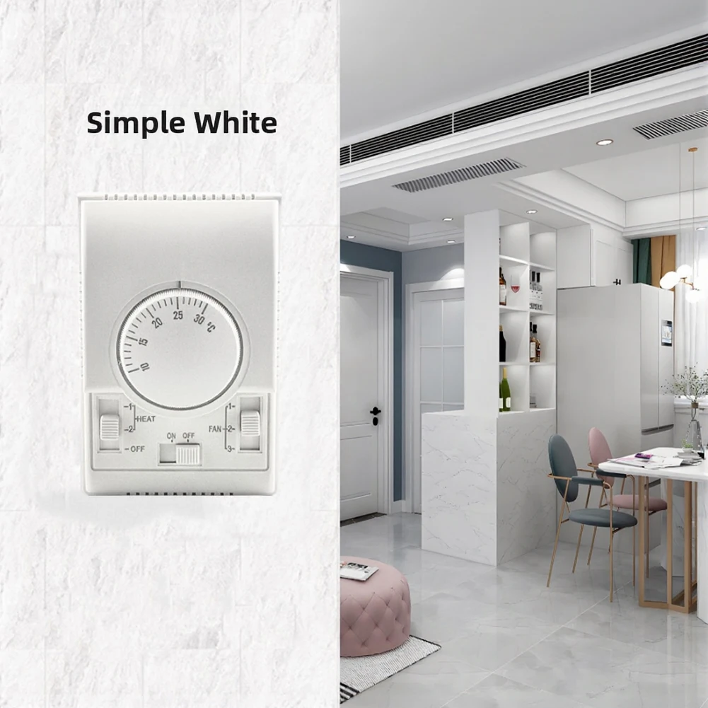 Thermostat for Central Air Conditioning System with Manual Rotary Switch Control for Heating and Cooling Modes