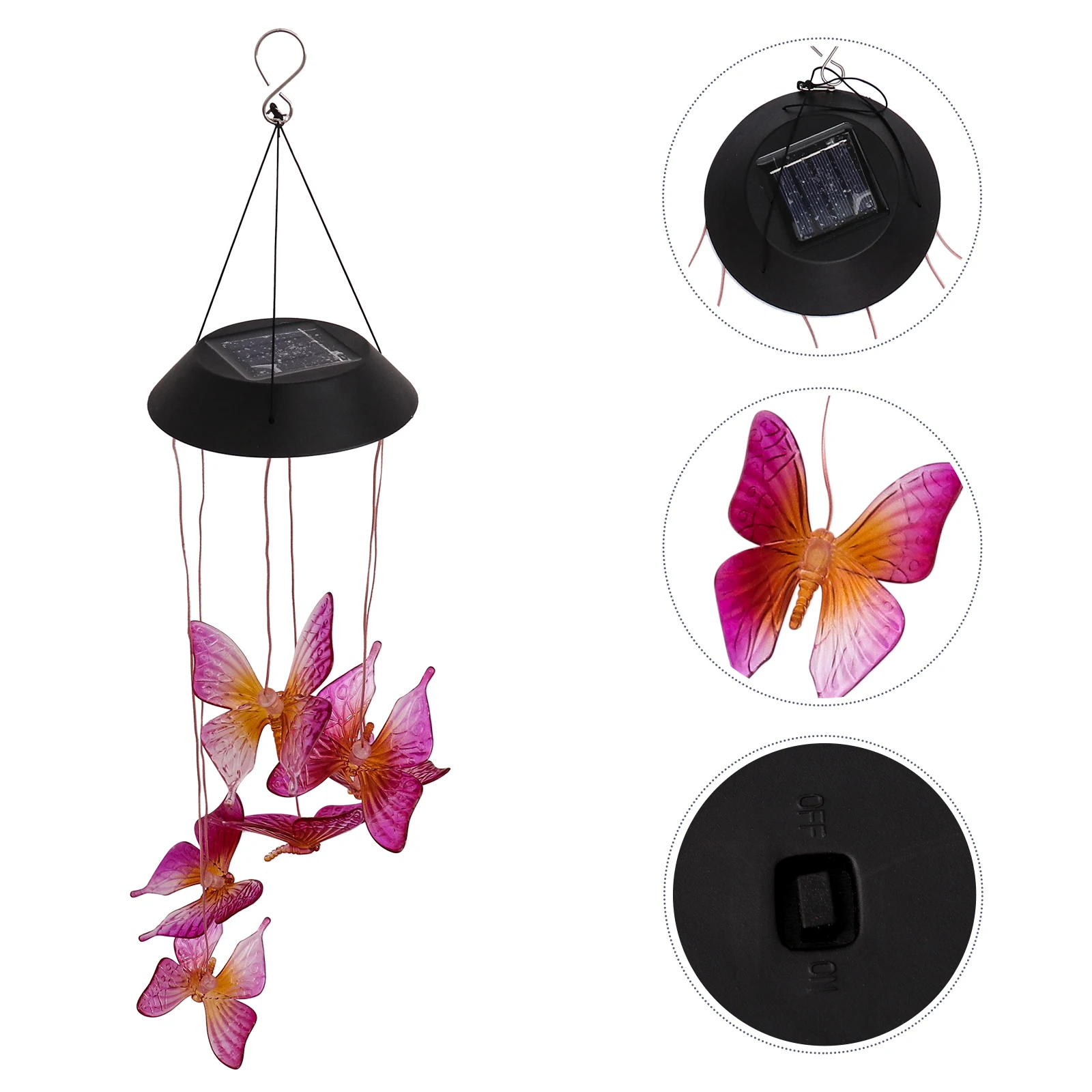 

Solar Wind Chime Light LED 6 Colorful Hanging Solar Lights Outdoor Garden Patio Yard Decorative Lamp Hanging Landscape Lights