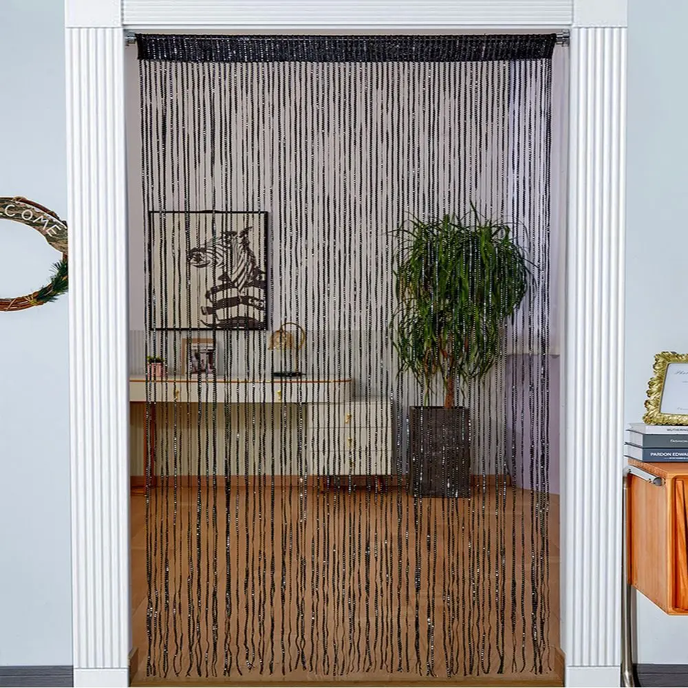 100cm*200cm Straight Line Curtains Straight Line Silver Wire Tassel Door Curtain Multicolor Tassel Door Curtains Door Decoration