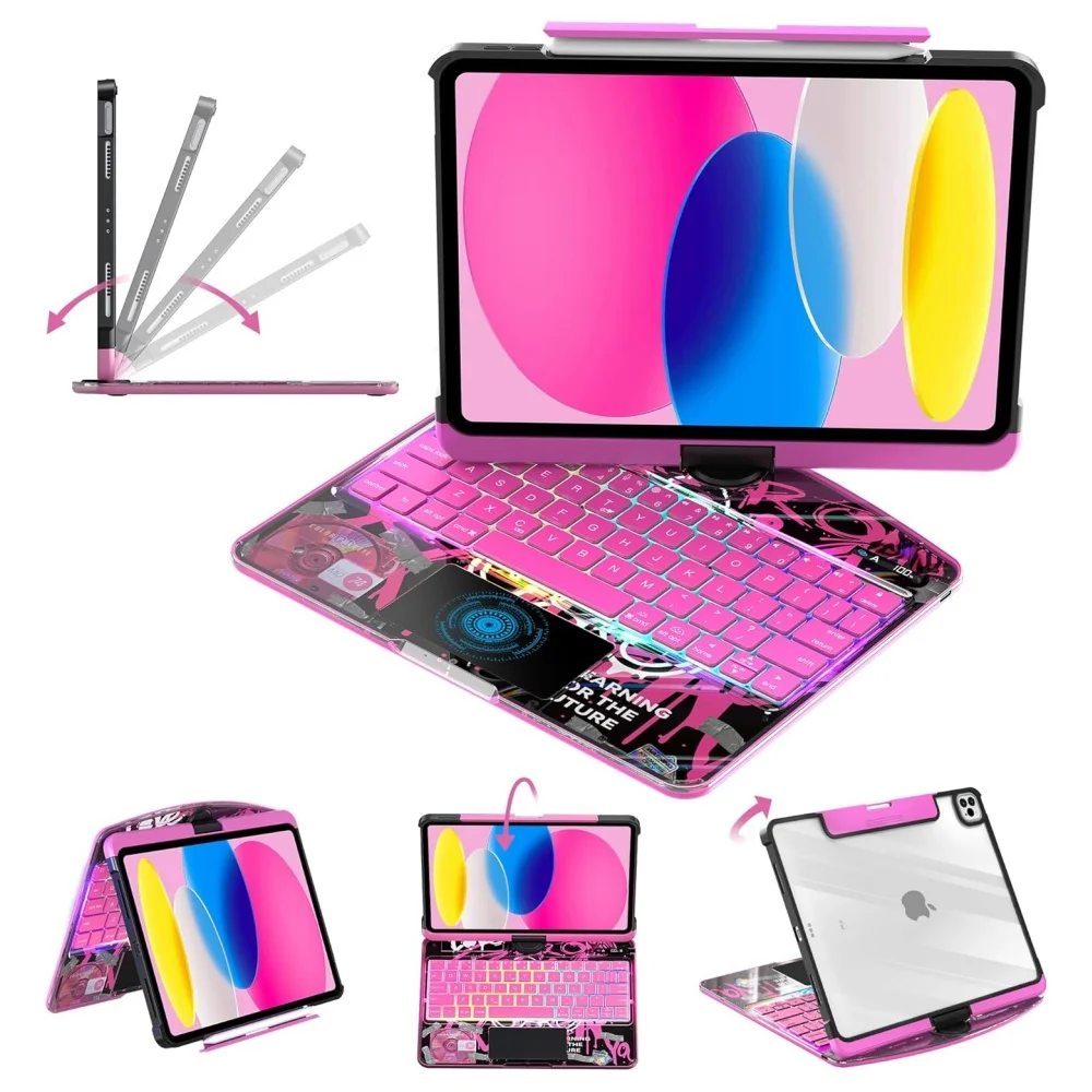 360° Rotate Magic Keyboard for iPad Pro 11 2024 2022 Air 4 5 6 7 For iPad 12.9 13 10th Gen 11th A16 2025 6 5 4th Backlit Teclado