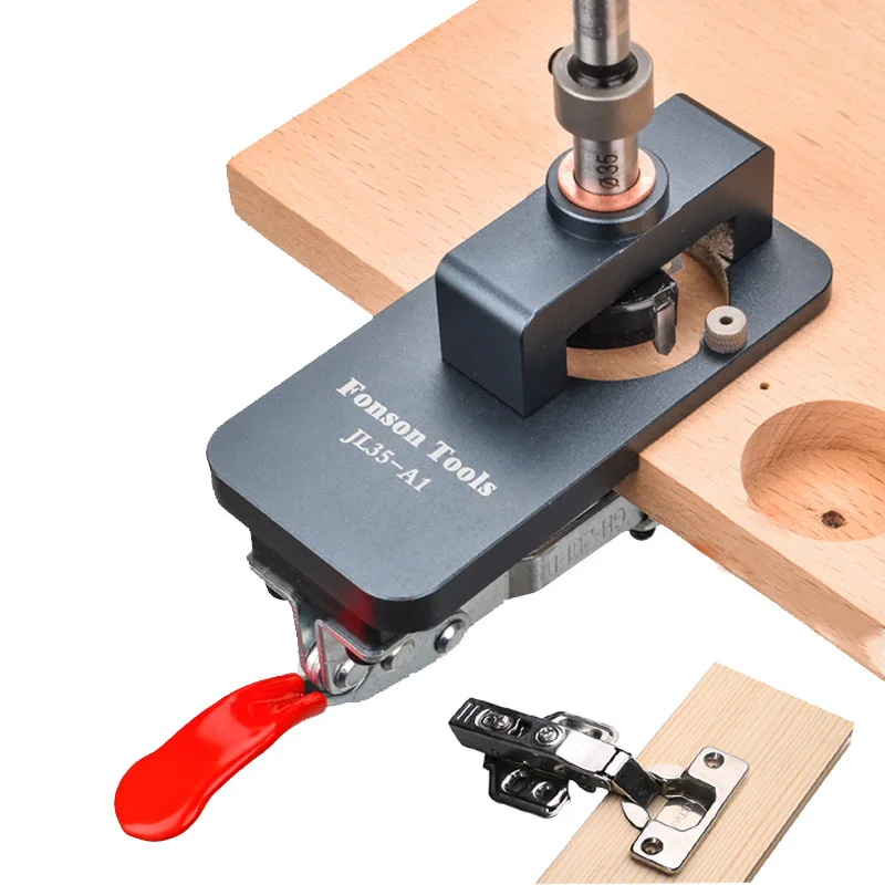 Multifunctional hinge hole opener set Door panel Hinge punch Cabinet door positioner Wood board drilling