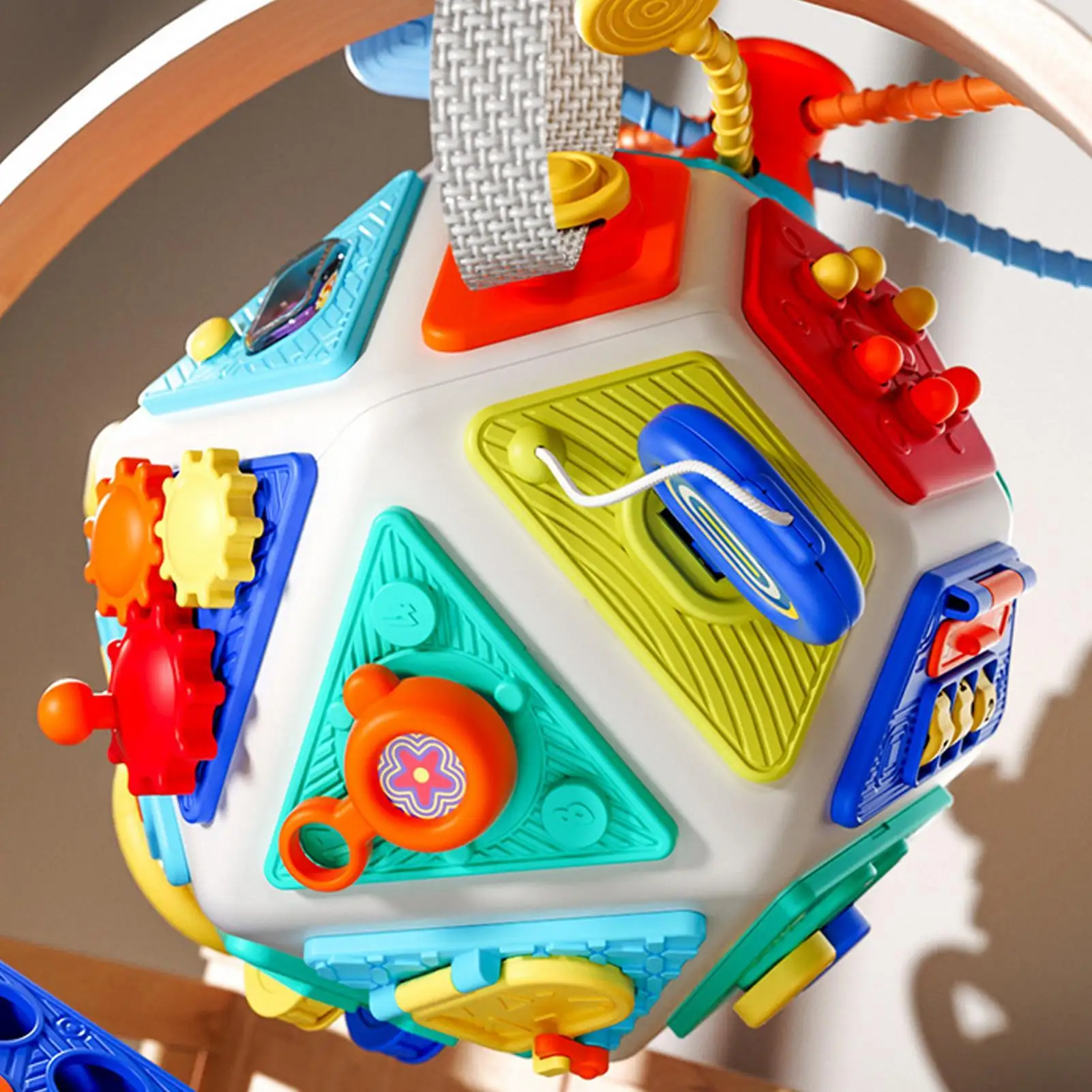 Bola de atividades para bebês, brinquedo educacional de 22 lados para primeira infância, bola infantil com poliedro de 22 lados para crianças, meninos e meninas