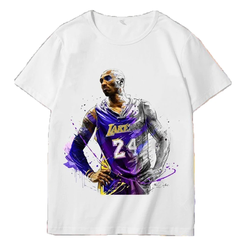 Bryant commemorate Basketball T-shirt Vintage Basketball Star Finals Championship LA Mamba No.24 Tee Retro Fan Top Basketball