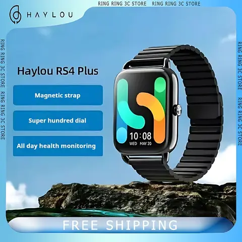 Haylou RS4 Plus Smartwatch Display Amoled Sport Impermeabile Elettronico Rilevamento della frequenza cardiaca e dell'ossigeno nel sangue Smart Watch Personalizzato