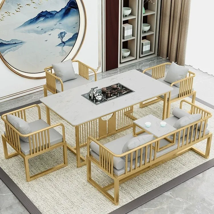 Modern simple table,  integrated office, tea table and chair combination, light luxury table