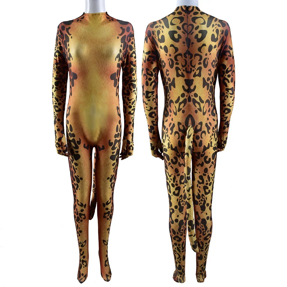 Wunder Frau 1984 Gepard Cosplay Kostüm Superheld Bodysuit & Schwanz Mädchen Barbara Minerva Spandex Zentai Outfit Halloween Kostüm