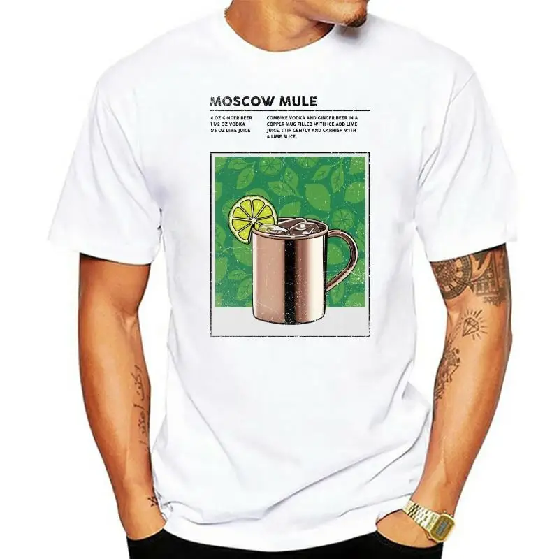 Moscow Mule T-Shirt Mixed Drink Cocktail Alcohol Bartender Booze Happy Hour Shot 2024 Fashion Tops StreetWear t shirt Solid Colo