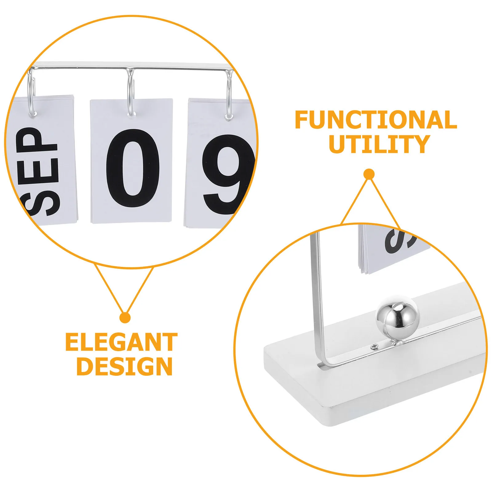 1 комплект, настольный вечный календарь, серебряный маленький флип-блок с датой для домашнего офиса, учителя, ежедневного использования, декоративная деревянная основа