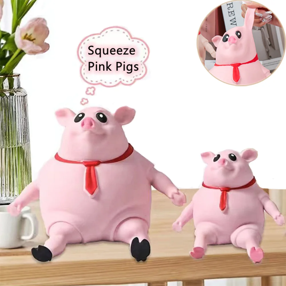 Funny Squeeze Pink Pigs Anti-stress Toy Creative Home Office Party Stress Relief Animals Doll Cute Lovely Kids Adult Piggy Gifts