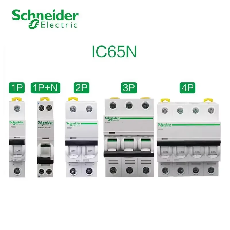 Original Schneider Mini Circuit Breaker Acti9 Pro IC65N Type C 1A 2A 3A 4A 6A 10A 16A 20A 25A 32A 40A 50A 63A 80A 1P 2P 3P 4P