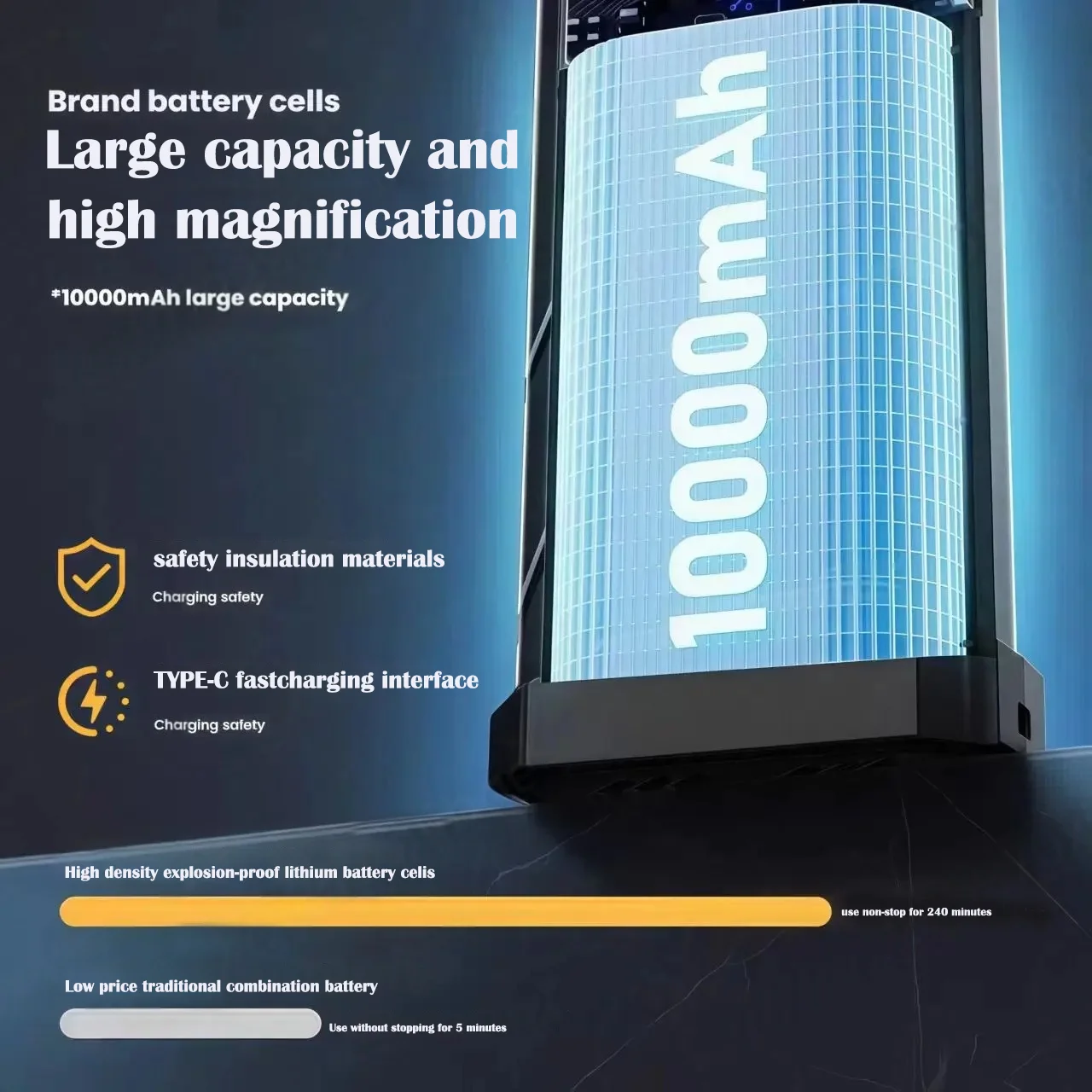 990000 об/мин Мощный жестокий вентилятор Функция Power Bank Светодиодное освещение Вентилятор с 100 скоростями Струйный вентилятор Беспроводной турбо-воздуходувка 2025 Новый