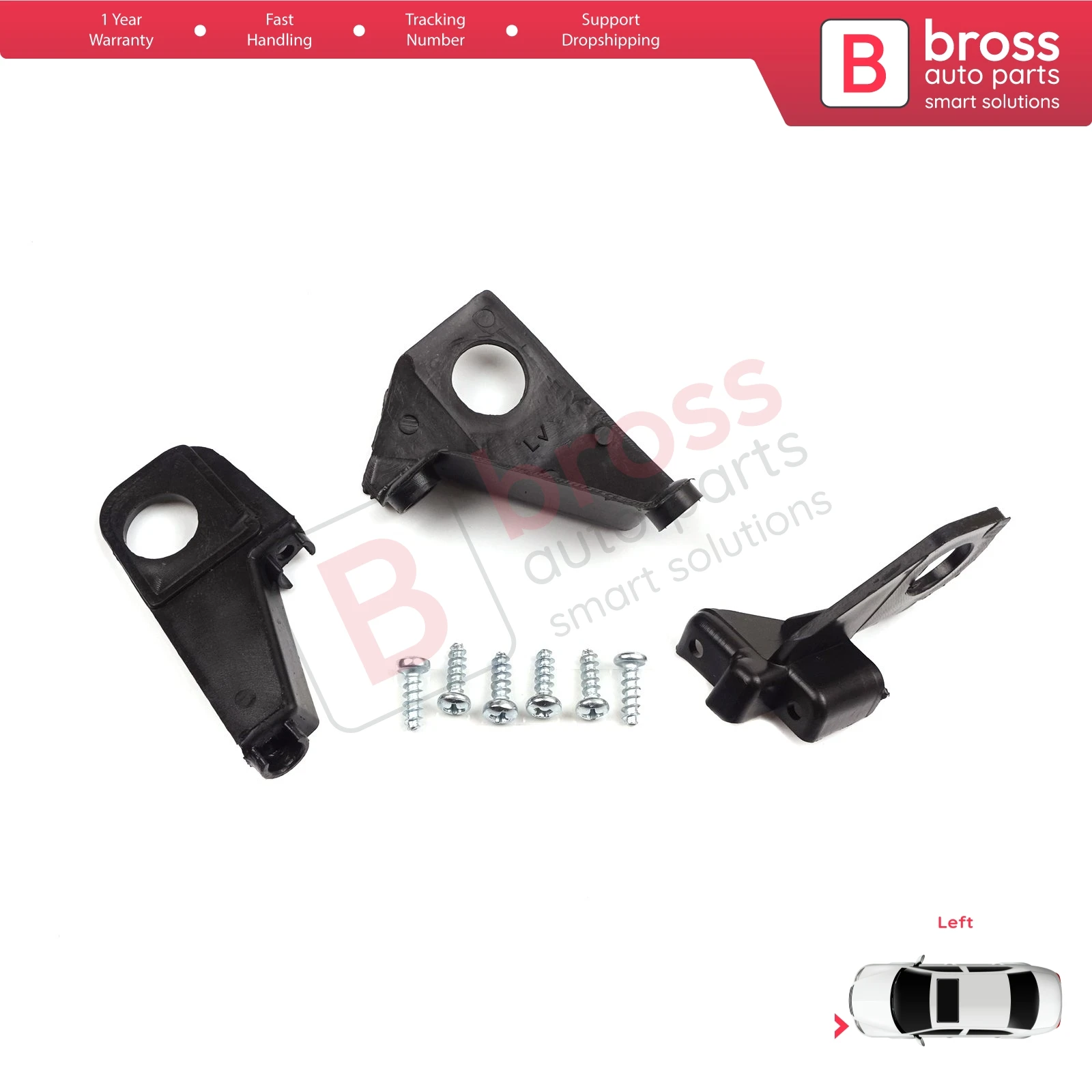 

BHL32 Headlight Holder Mount Repair Bracket Tab Set Left Side for VW Golf MK6 5K 2008-2013 Convertible 517 2011-2016 5K0998225