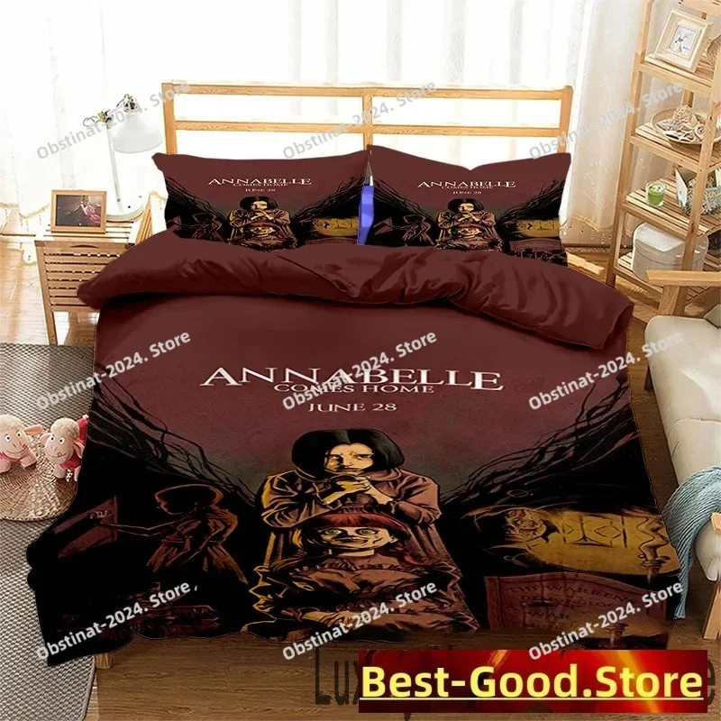 3D Print Horror Movie Annabelle Bedding Set Double Twin King Duvet Cover Comforter Pillowcase Boys Girls Adults Bedroom