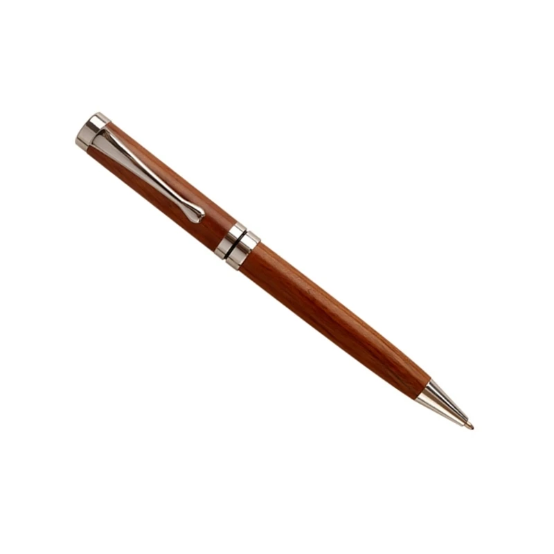 ADWE Metal Ballpoint Pen Wood Signing Pen Office Signature Pen Business Gift Pen Twist Open/Close for Office Hotel Reception