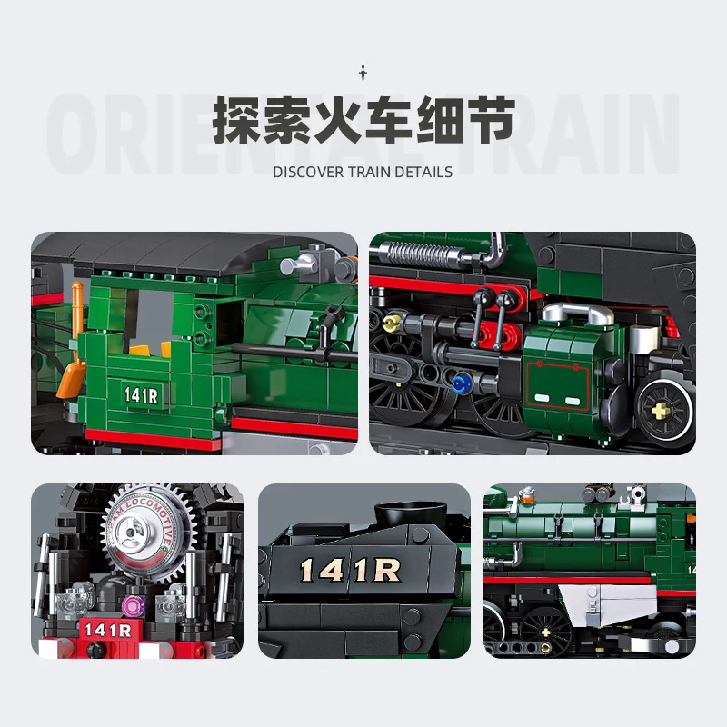 IN STOCK 59098 Technical Electric Steam Train 141R Building Blocks Bricks Assembling Model DIY Toys for Boys Christmas Gift Set