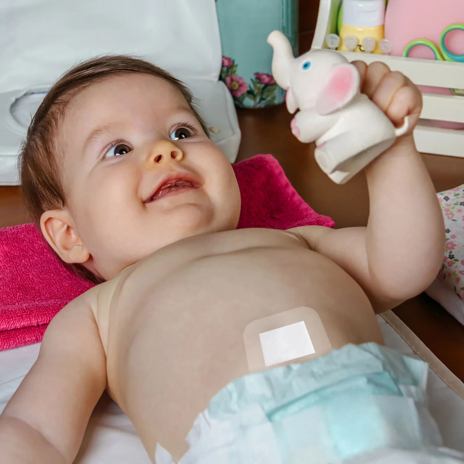 10 قطعة الطفل السرة التصحيح مقاوم للماء تنفس السري ملصق الرضع البطن زر حامي المتاح السباحة شفاء