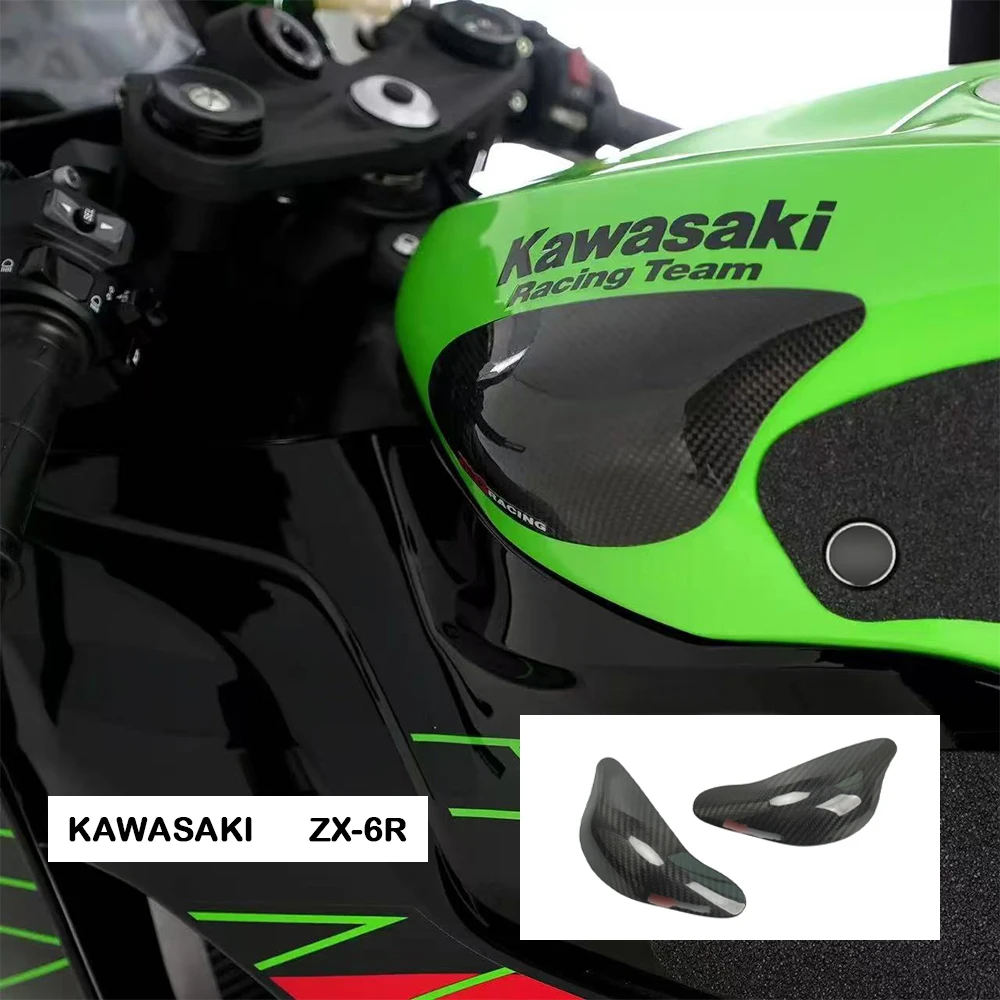 For KAWASAKI ZX-10R & ZX-6R 2008-2024 Carbon FiberTank Sliders Protectors Tank Protector Covers Gloss Matt Finish