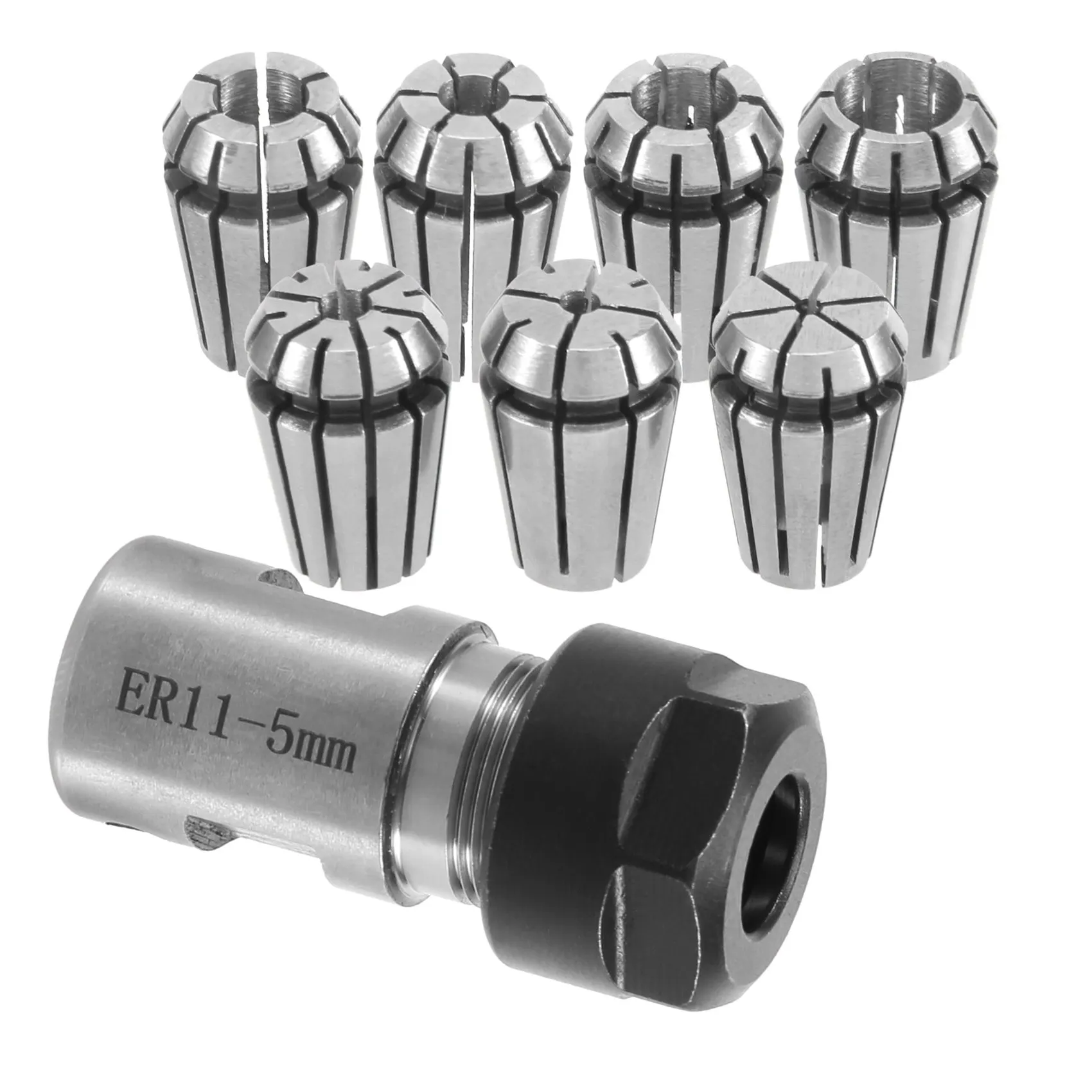 Hot New 7Pcs ER11 1-7mm Spring Collets with ER11A 5mm Motor Shaft Holder Extension Rod