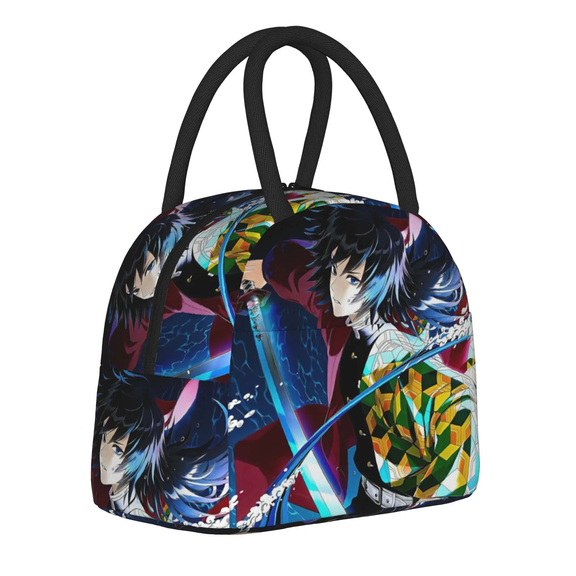 

Water Hashira Giyu Tomioka Insulated Lunch Bag Cooler Bag ,Lunch Container Anime Demon Slayer Tote Lunch Box Bento Pouch
