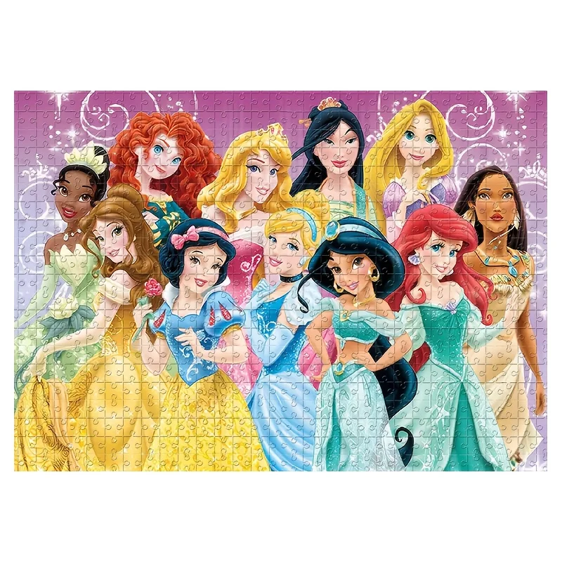 

1000pcs Disney Princesses Mosaic Jigsaw Puzzle with Cinderella, Belle, for Ariel, Jasmine, Snow White, Aurora, Merida & Rapunz