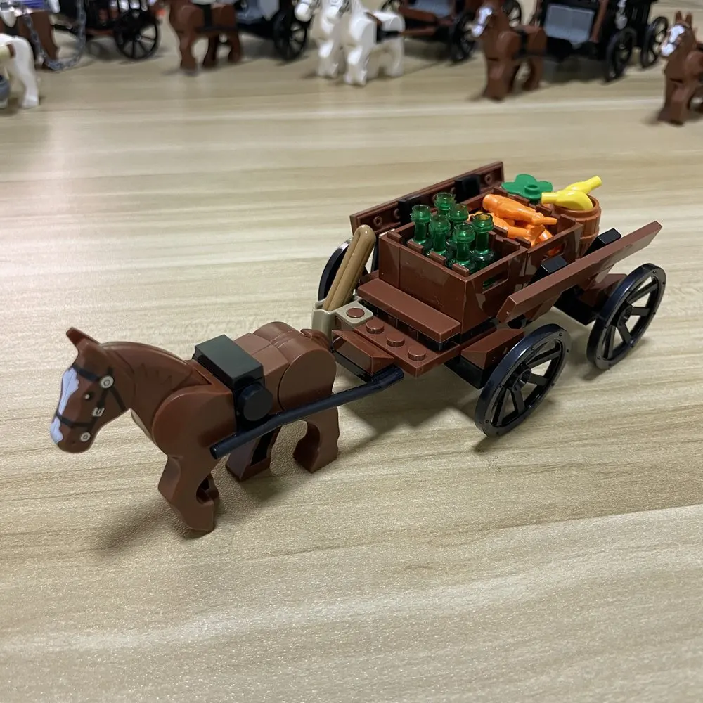 DBPALY Stadt Kreativität DIY Medieval Military Ritter Kutsche Wagen MOC Modell Bausteine Ziegel Pädagogisches kinder Spielzeug Geschenk 6