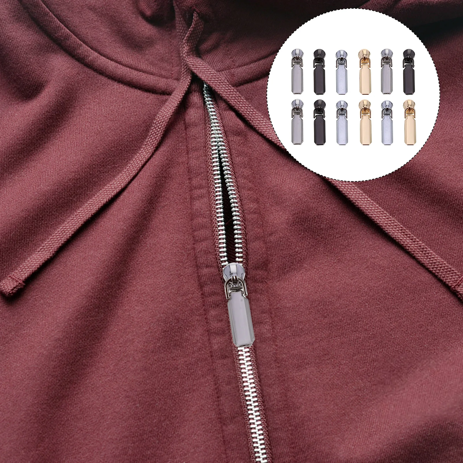 

12pcs Zipper Heads For Clothing Garment Coats Metal Zipper Repair Kit Replacement Parts Tools Accessories Mixed Color