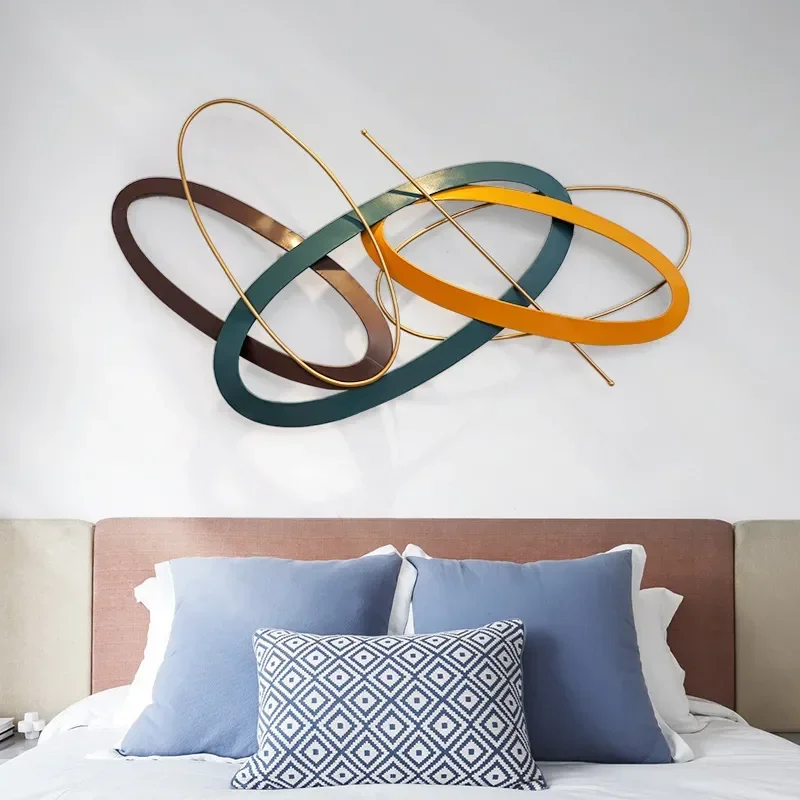 Modern Simple 3D Wrought Iron Wall Art Metal Decor For Bedroom Living Room Dining Sofa Background Pendant