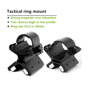 Tactical Adjustable Aluminum 25.4mm Scope Flashlight Mount Magnetic Hunting Torch Lightweight Portable Outdoor Accessory Holder