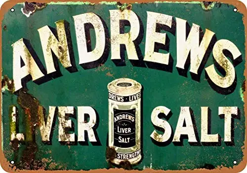 Patisaner Metal Tin Sign - Andrews Liver Salt - Vintage Look Reproduction 8x12 inches