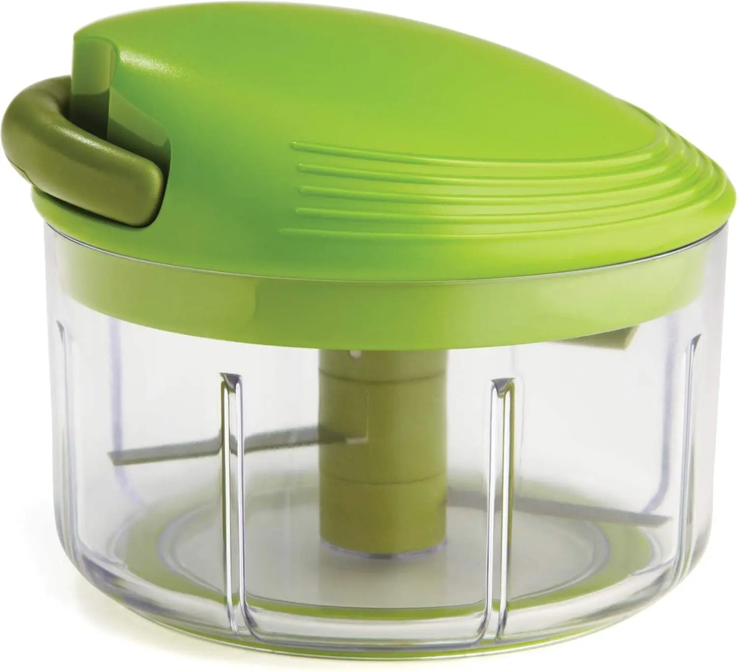 

Green Manual Food Processor with Cord Mechanism, 2-Cup Capacity for Easy Chopping and Slicing