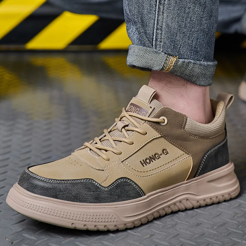 Lightweight Steel Toe Slip Resistant Comfort Sneakers Anti-drop Protection Safety Shoes Anti Shock Security Protective Shoes