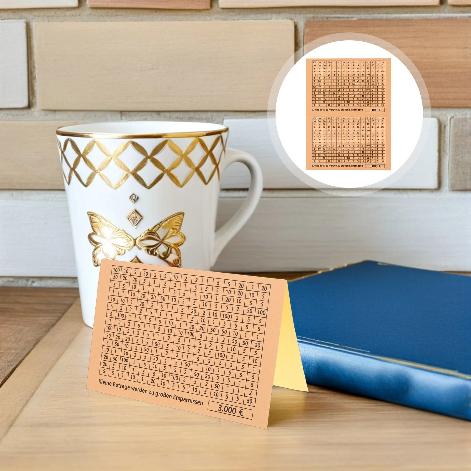 

30Pcs Money Saving Challenge Sheets Digital Budget Tracking Tools for Kids Wood Piggy Bank 3000 Euros Digital Budgeting Charts