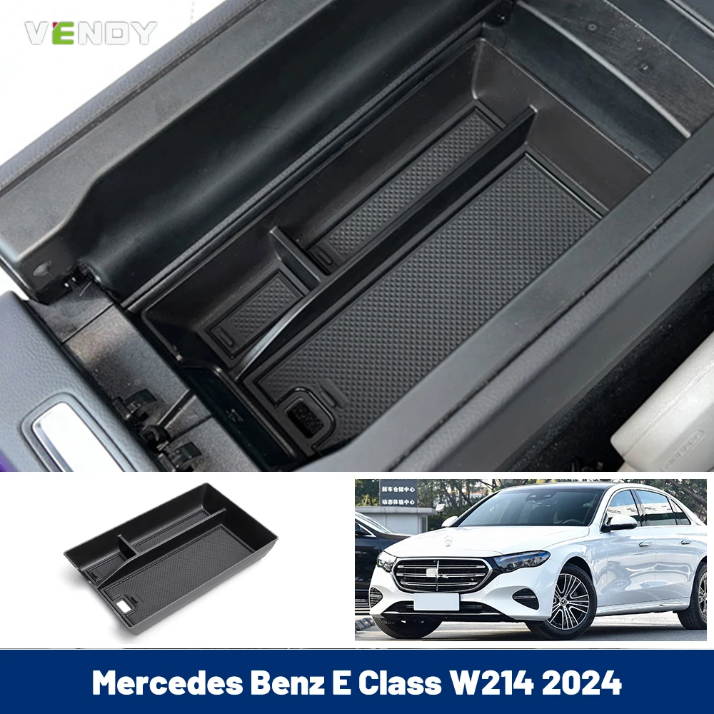

Car Center Armrest Storage Box For Mercedes Benz E Class W214 V214 E200 E260 E300 2024 Container Organizer Case Accessories